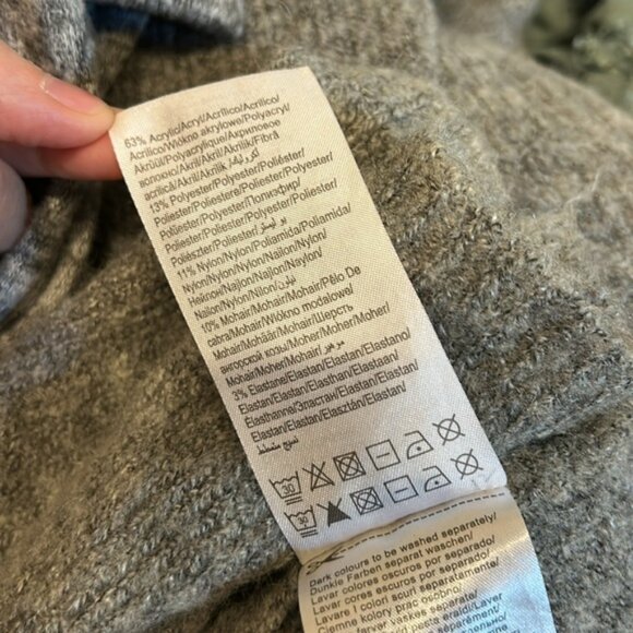 Only long sleeve ultra long cardigan mohair blend grey - Picture 6 of 6